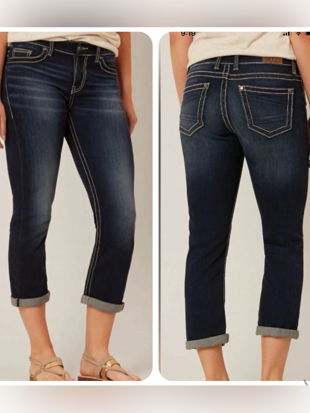 BKE Jeans Women’s 27 Dark Blue Dakota Mid Rise Cropped LIKE NEW